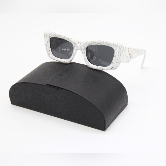 NEW PRADA PR13ZS 17D5S0 WHITE SUNGLASSES SPR13Z 17D-5S0 - Picture 1 of 13